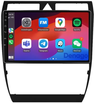 CarPlay autoradio geschikt voor Audi A6 | S6 | RS6 | Allroad | 1999 t/m 2004 | Android 13 | Draadloos Apple CarPlay & Android Auto | 2GB + 32GB | QuadCore processor | Denago DNG-A196 | 2025 model | 1999 2000 2001 2002 2003 2004 | Bluetooth & Wifi