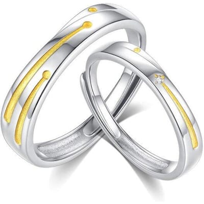 Koppels Ring S925 Zilver Openbaar Een Paar Meteoor Planetenval Ringen Voor Geliefden Mode Diy Sieraden Verjaardag Valentijnsdag Cadeau white