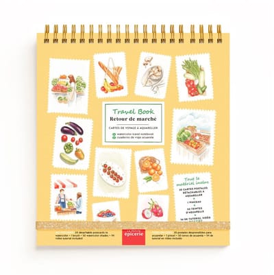 La Petite Epicerie – Retour de marché – aquarel boek – 20 kaarten