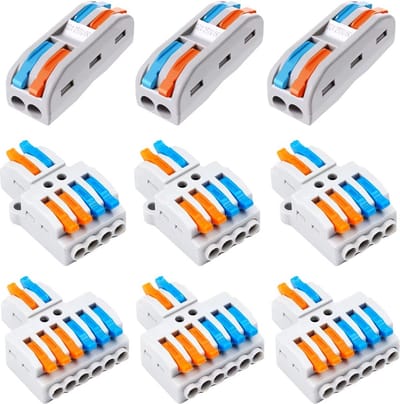 9st Compacte Verbindingsdraad Connectoren Assortiment Pack Hendel Connector Kit, Snelle Bedrading Connector Voor Awg 28-12