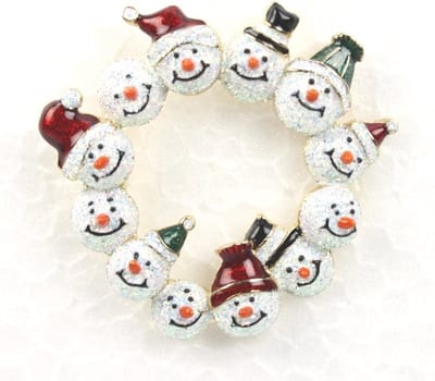 Broche Sneeuwpopjes Ø4,8x1cm