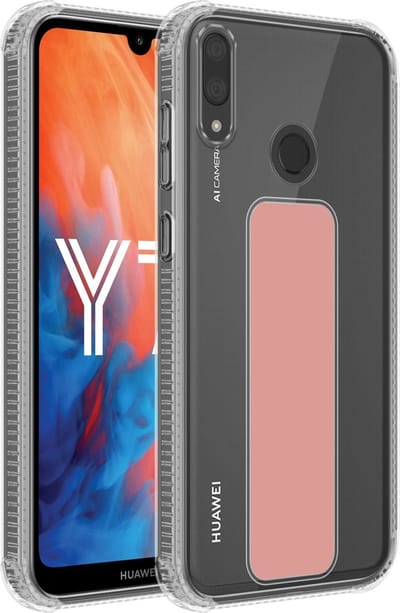 Cadorabo Hoesje geschikt voor Huawei Y7 2019 / Y7 PRIME 2019 in ROZE - Beschermhoes gemaakt van flexibel TPU silicone Cover Case met houder en standfunctie