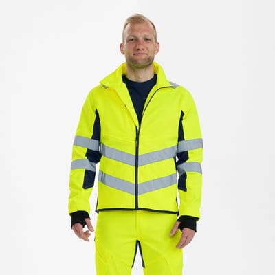 Engel Safety werkjack met 2-weg stretch 1544-314 - Hi-vis Yellow / Blue Ink - S