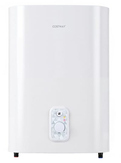 COSTWAY Warmwaterboiler 25 l met dubbele reservoir, 1300 W/2000 W verwarmingsmodus | Elektrische boiler, 30 - 75 °C, wandhangende elektrische boiler, boiler voor badkamer en woning