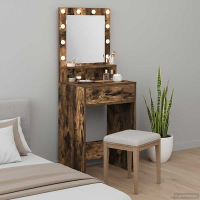 vidaXL - Kaptafel - Rook - Eiken - 50 - x - 41 - x - 135 - cm - Bewerkt - hout