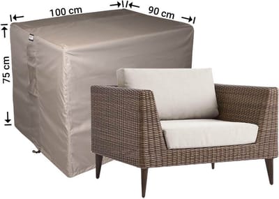 Raffles Covers Tuinstoelhoes - 100 x 90 H: 75 cm - RLC10090straight - Waterdicht - Ademend - UV-bestendig - Elastisch rijgkoord - Beschermhoes tuinmeubelen