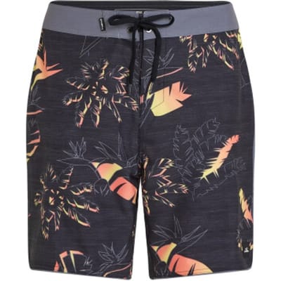 O'Neill Heren Boardshort Lang Zwemshort Hyperfreak Mysto Scallop 19" Zwart Palm Print - Maat 30