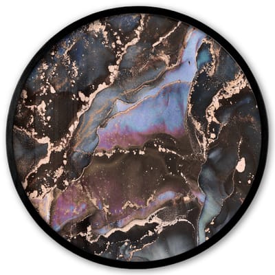 Poster in lijst Rond - Fotolijst 40x40 cm - Posters - Marmer - Goud - Rosé - Ronde posterlijst zwart - Decoratie - Wanddecoratie woonkamer - Muurdecoratie slaapkamer