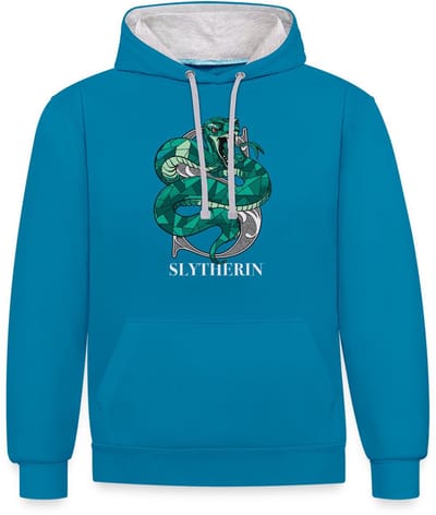 Harry Potter Slytherin Coat of Arms Monochrome Contrast Hoodie