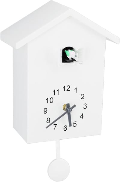 Cuckoo Klok Muurklok - Cuckoo Klok met Werkende Vogel - Witte Cuckoo Klok voor Thuis - Kleine Vogel Uur Klok - Moderne Cuckoo Klok Muurkunst voor Woonkamer