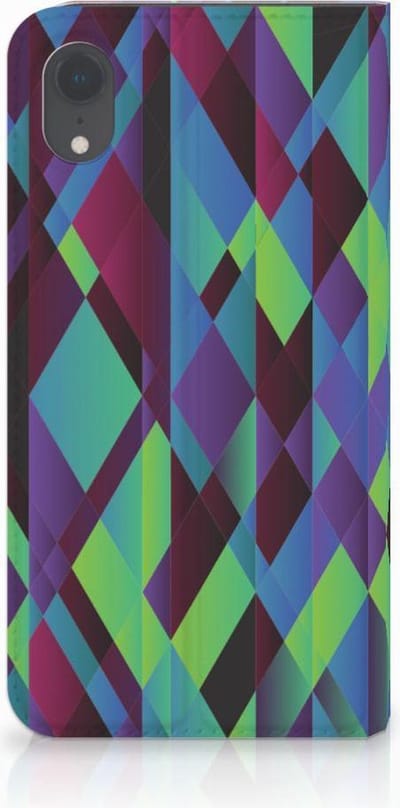 Apple iPhone Xr Stand Case Abstract Green Blue
