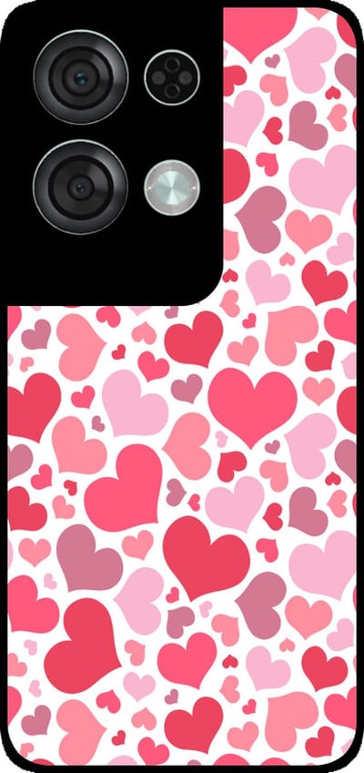 Smartphonica Telefoonhoesje Geschikt voor Oppo Reno 8 Pro met Hartjes Print - Hearts Design TPU Backcover Case - Kinder Hoesje met Hartjes Design geschikt voor Oppo Reno8 Pro