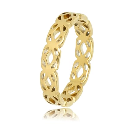 My Bendel - Bloemen Ring Goudkleurig - Goudkleurige Bloemenring - Tijdloos en Elegant Sieraad - met Luxe Cadeauverpakking | Sieraden Voor Dames | Maat 16.00 Mm / Maat 50