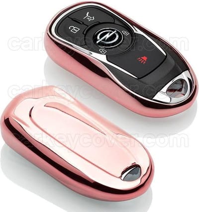 Autosleutel Hoesje geschikt voor Opel - SleutelCover - TPU Autosleutel Cover - Sleutelhoesje Rose Goud Hoogglans