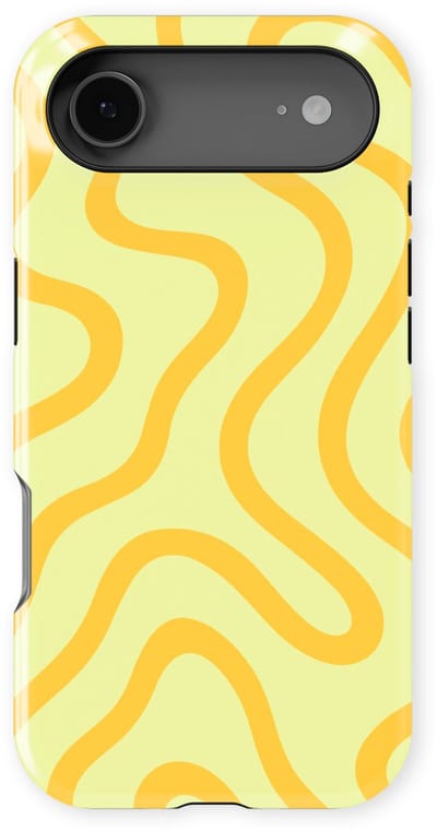 DripCase Curvy Lines Hoesje geschikt voor iPhone 17 Air | Backcover met Mag | Design Tough Case geschikt voor iPhone 17 Air Lemon Loop