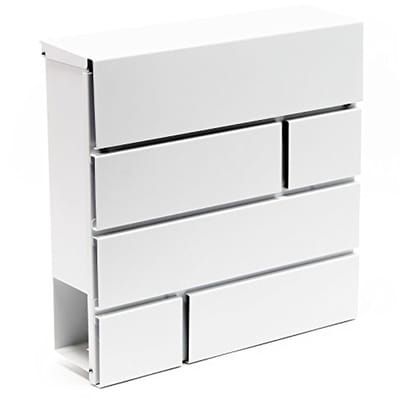 Moderne witte brievenbus met krantenrol en poedercoating