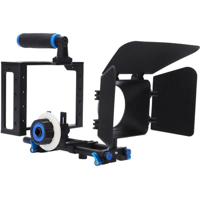 Kit Cage Vidéo Caméscope Appareil Photo Reflex Numérique en Aluminium Système de Tournage de Film avec Follow Focus