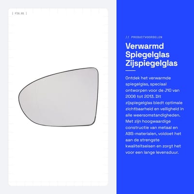 Dailygoods- Spiegelglas Verwarmd - Zijspiegelglas - Achteruitkijkspiegelglas - Vervangend Onderdeel 96302BR72A - Slijtvast - Eenvoudige Installatie - Zijspiegel