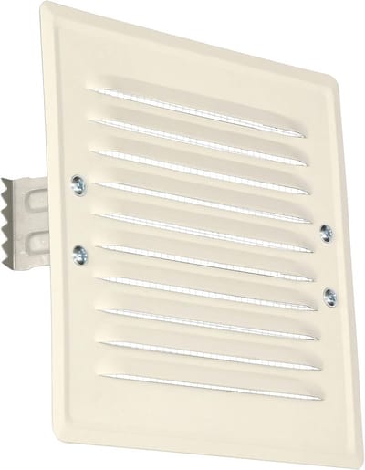 Ventilatierooster 165x165mm Buiten Metaal Wit met Insektengaas