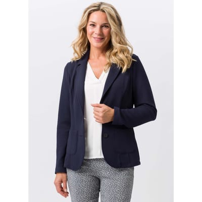 Jersey blazer van structuurmateriaal met zakken - donkerblauw - Gr. 44 van Goldner Fashion