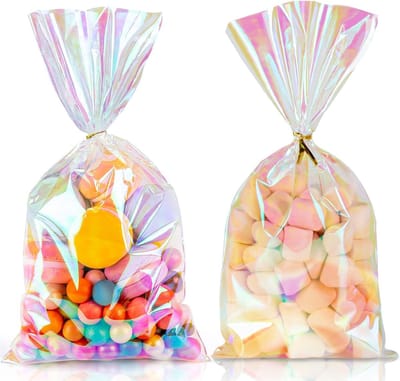 BOTC Uitdeelzakjes 100 stuks - Zakjes Met Twistbandjes - 13×28 cm Traktatiezak met strikjes - Cadeauverpakkingen - Transparant