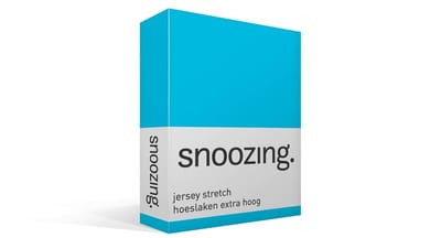 Snoozing Jersey Stretch - Hoeslaken - Extra Hoog - Eenpersoons - 70/80x200/220 cm - Turquoise