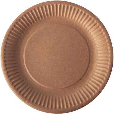 Bord pure, rond, bruin, diameter 19 cm, uit karton, pak van 20 stuks