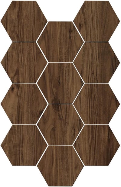Hexagonal Acoustic Plates - Zelfklevend - Hoge Dichtheid - Geluidsabsorberend - Geluidsisolatie voor Muren en Plafonds - Houtdeuren - Wanddecoratie (Bruin)
