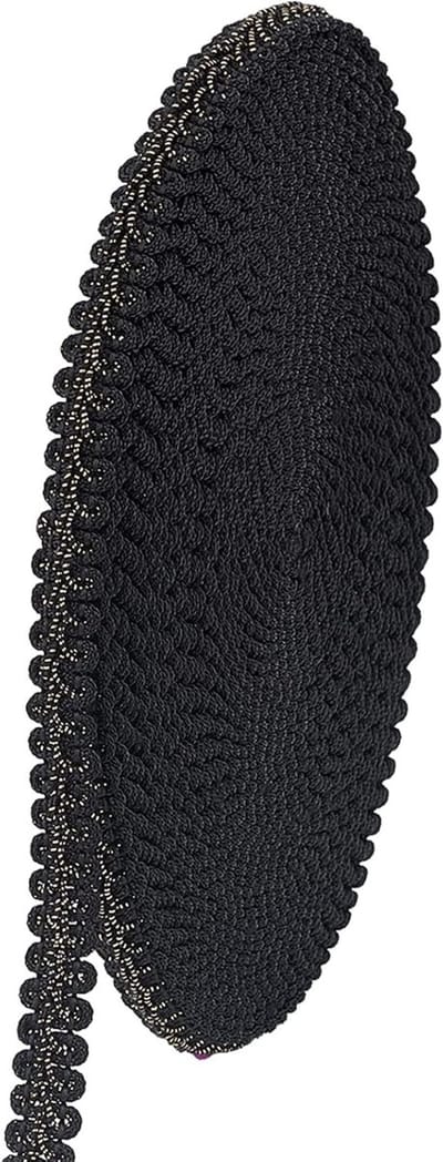 15 Yards Gimp Braid Trim 12mm Metallic Polyester Woven Braid voor Kostuum, DIY Creaties en Decoratie, Zwart