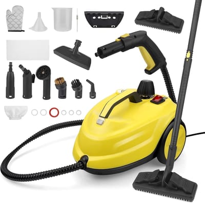 Stoomreiniger - Hete stoomreiniger - Grondige reiniging - Snelle opwarming - 2 liter reservoir - Zwart