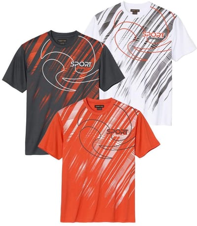 ATLAS FOR MEN - Set van 3 T-shirts Active Sport - Heren - Verkrijgbaar in grote maten - L
