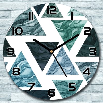 Coloray Wandklok - Marmeren driehoeken Glazen Wandklok - 30fi cm - Groente Wandklok - Wandklok Ronde - Wandklok Modern - Wandklok Keuken - Stille Wandklok