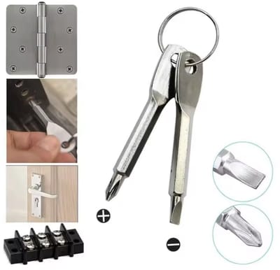 CHPN - Schroevendraaier sleutelhanger - Mini kruiskop - Mini plakbek schroevendraaier - Handige Sleutelhanger -Schroevendraaier - Schroeftool met ring - Cadeau