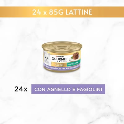 Gouden Taartjes met Lam en Groene Bonen - 24 Blikjes à 85 g voor Katten