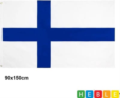 *** Grote Finse Vlag 90x150cm - Vlag Finland - van Heble® ***