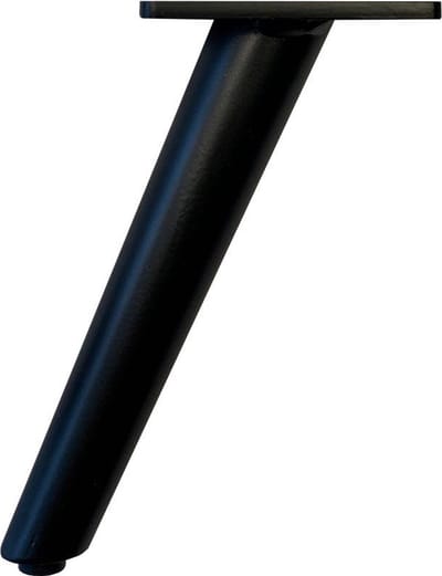 Stalen meubelpoot zwart conisch ø 3,5 cm / 2,5 cm en hoogte 16 cm - Set van 4 stuks