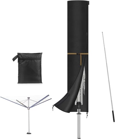 Dailygoods- Beschermhoes Waterdicht - Afdekhoes Droogmolen - Telescoopstang - Ritssluiting - UV-bestendig - 170 x 32 cm - Waslijnhoes