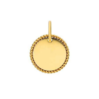 Lucardi Dames Stainless steel goldplated graveerplaat voor dames - Hanger - Staal - Goudkleurig