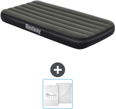 Bestway luchtbed - 1-Persoons - 99 x 188 x 28 cm - Blauw - Inclusief pomp en Hoeslaken