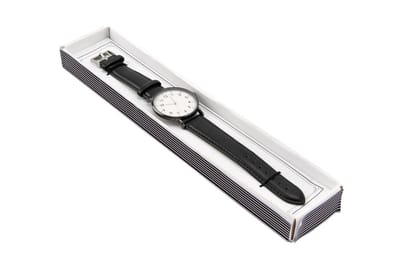 CGB DAPPER CHAP A RACE AGAINST TIME BLACK STRAP WATCH