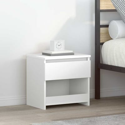 vidaXL - Nachtkastje - 40x30x39 - cm - bewerkt - hout - wit