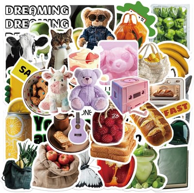 Dailygoods- Stickers 90 Stuks Waterdicht - Scrapbooking-Stickers - Vinylstickers - Fietsstickers - Stickers voor Kinderen - Creatieve Motieven - Decoratiestickers