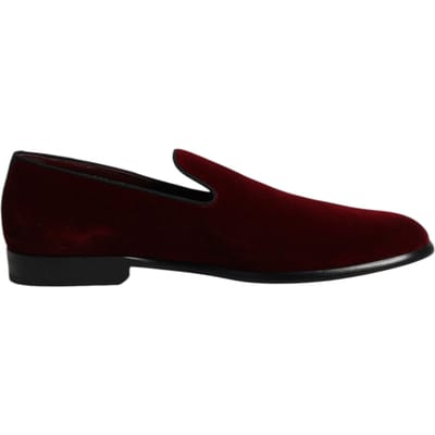 Dolce & Gabbana Rode Katoenen Fluwelen Instappers Formele Schoenen