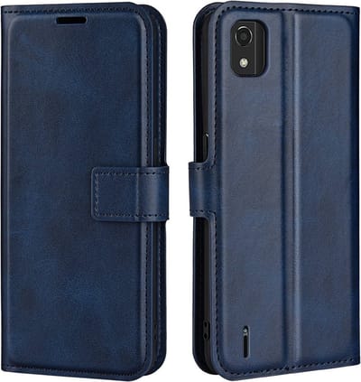 Coverup Hoesje - Geschikt voor Nokia C2 2E Hoesje - Coverup Deluxe Book Case - Blauw