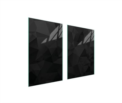 TMK ArtDeko Serie - Glazen Beschermplaat - 65x52 cm - Zwart - Gehard Glas