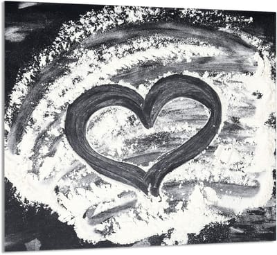 TMK ArtDeko Serce Serie - Glazen Achterwand Keukenpaneel - 65x60 cm - Hart Motief