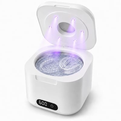 Ultrasoon reinigingsapparaat - 49 kHz Ultrasone Retainers Cleaner 340 ml voor tandprothesen/orthodontische camera's/invisalign pads