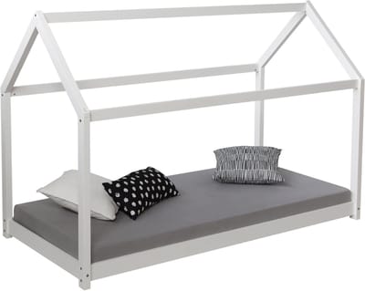 Homestyle4u kinderbed 90x200 cm - Wit - Hout - Huisbed