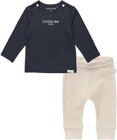Noppies - Kledingset - 2delig - Broek Naura Oatmeal - Hester Charcoal - Maat 74