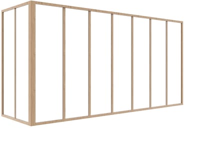Vente-unique Hoekraam werkplaats van gepoedercoat aluminium - L210 x B60 x H105 cm (B x H) -Licht naturel - BAYVIEW